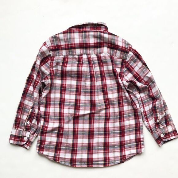 epk blue/red plaid button down shirt EUC 6Y - Picture 5 of 5